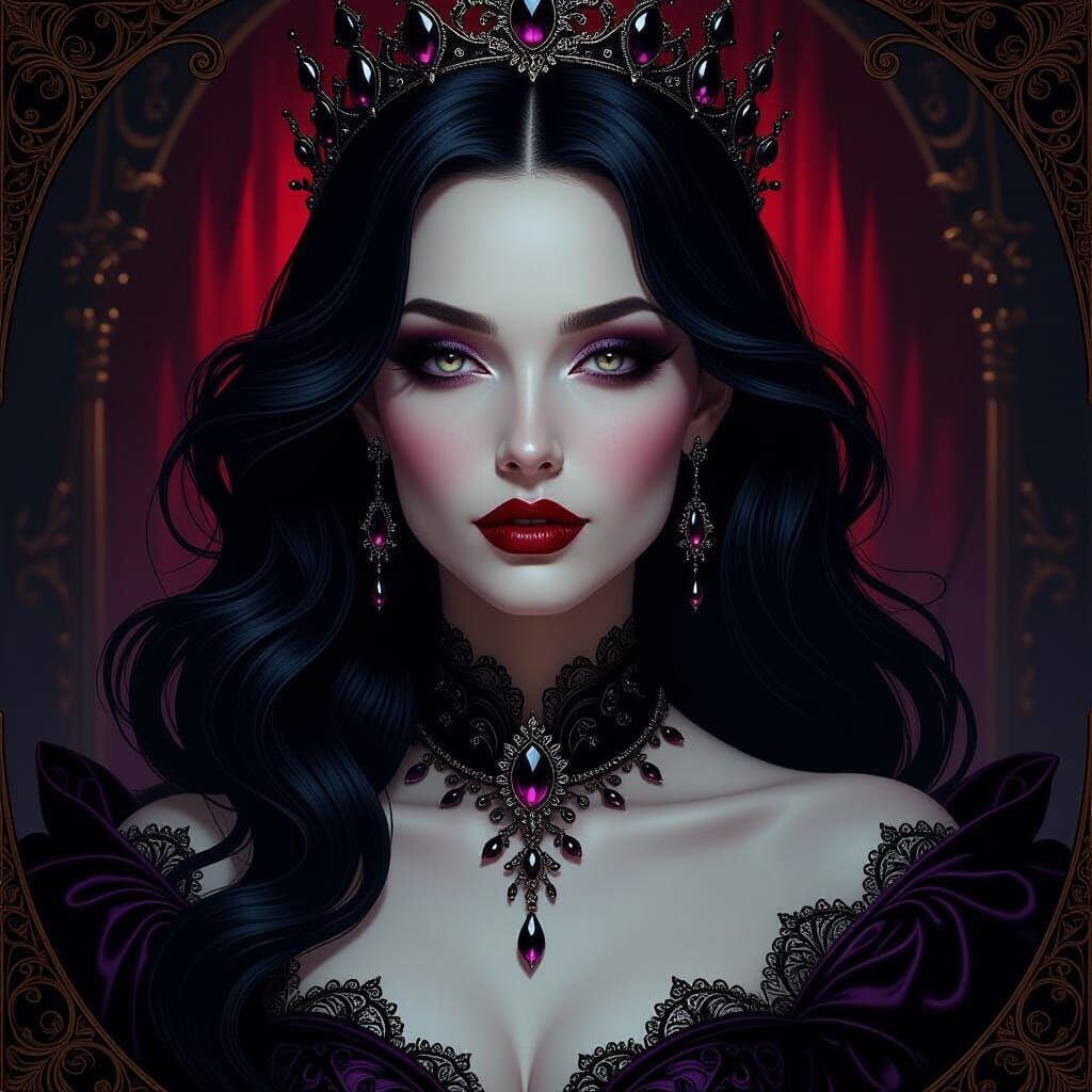 Vampire Queen Portrait in Gothic Elegance