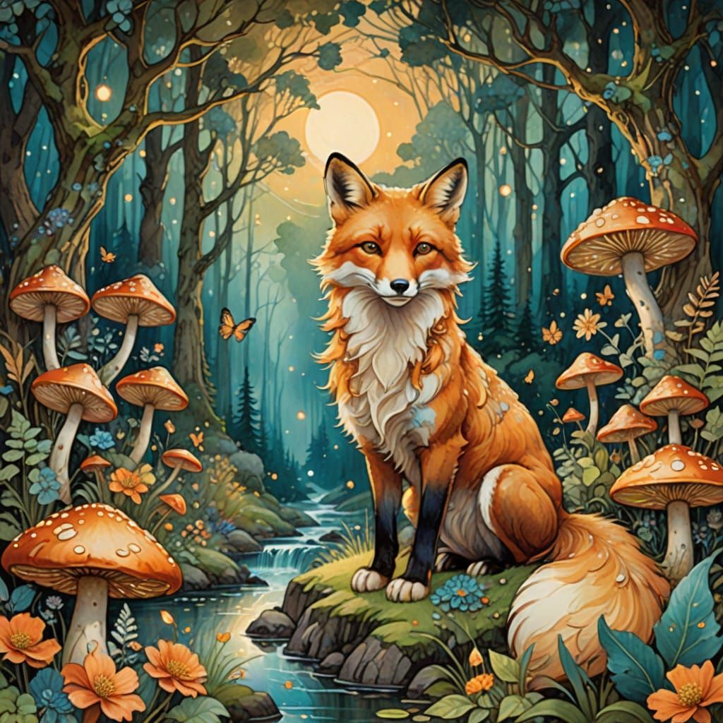 Watercolour fox.