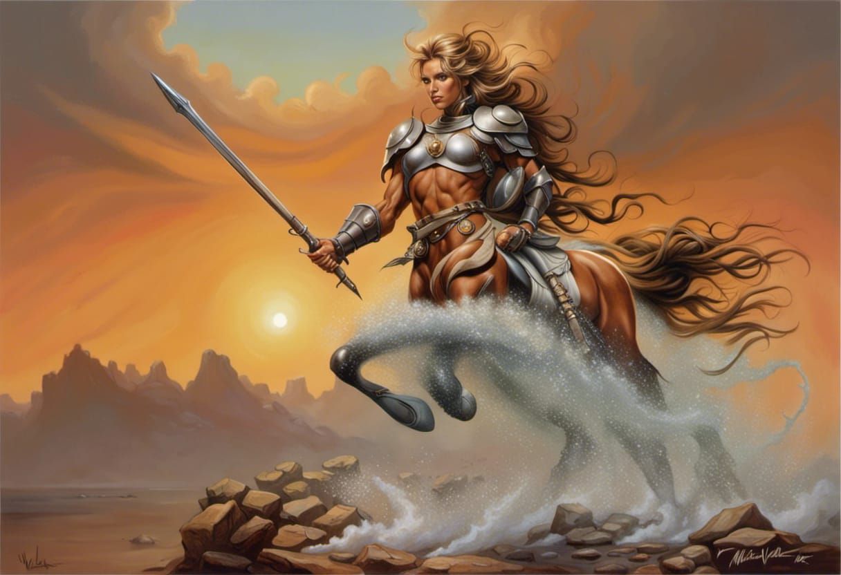 Majestic Brown Horse in Fantasy Art Style
