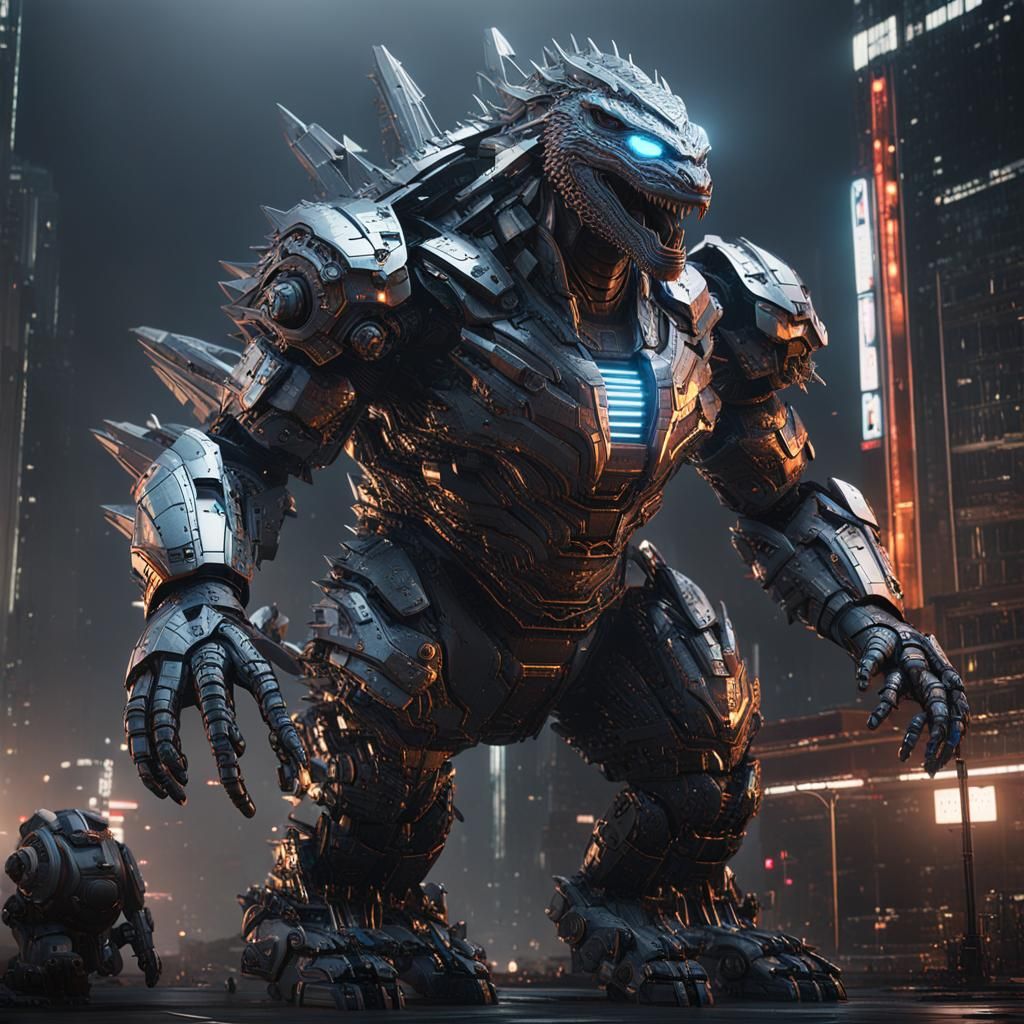 Futuristic Sci-Fi Godzilla Mech in 8K