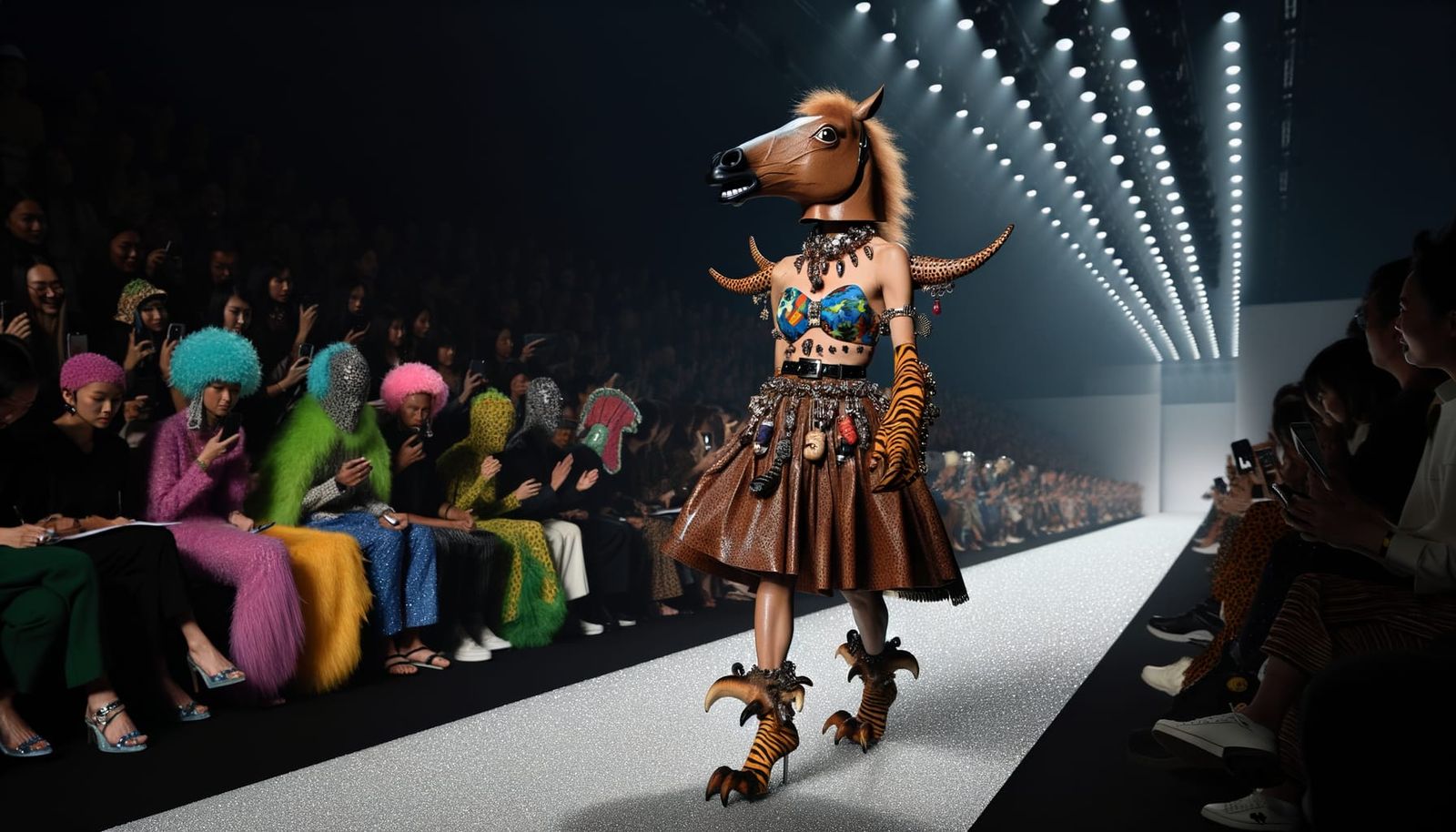 Eccentric Fashion Show Extravaganza on the Catwalk