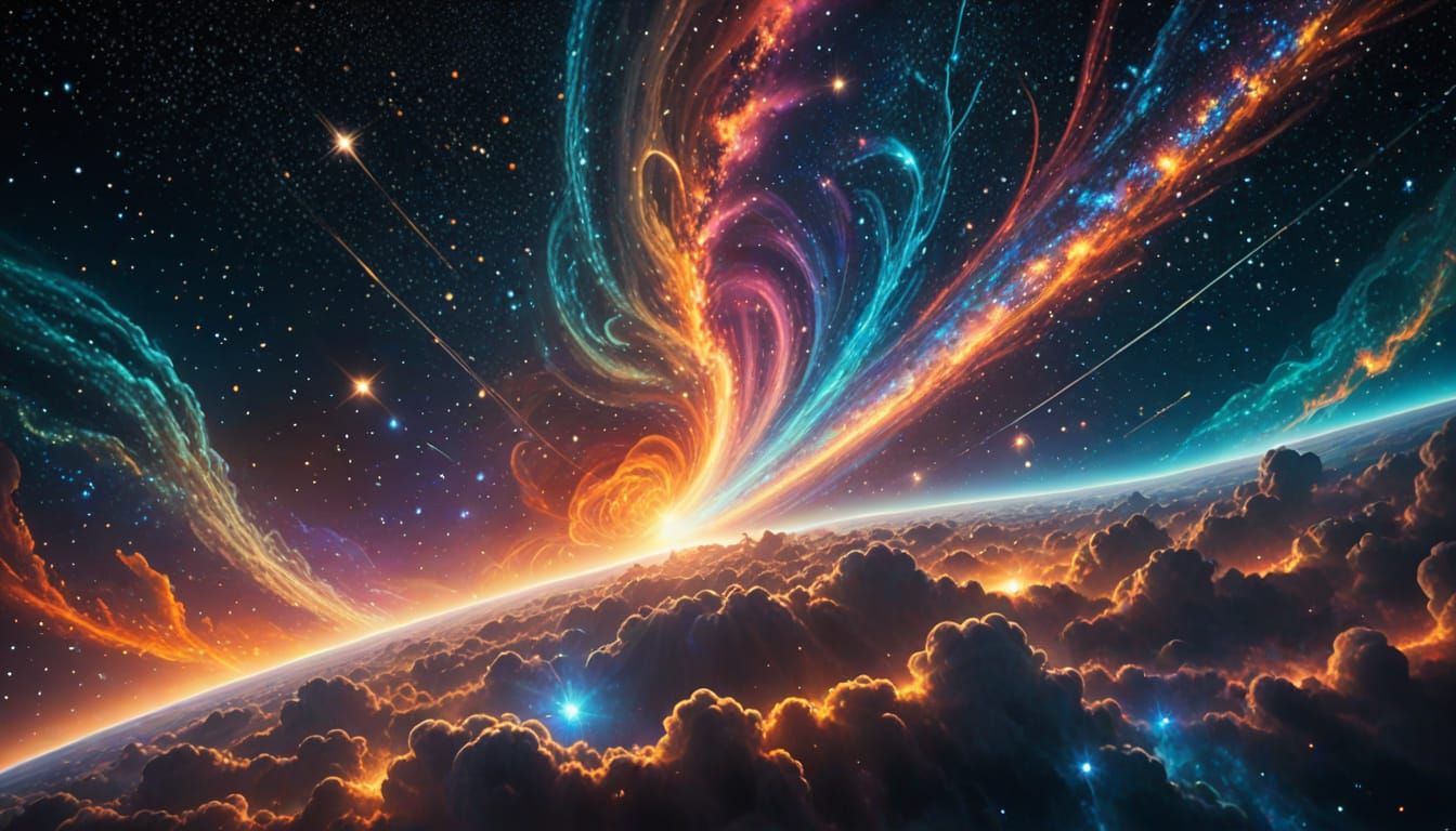 Cosmic Light Streak Through Infinity