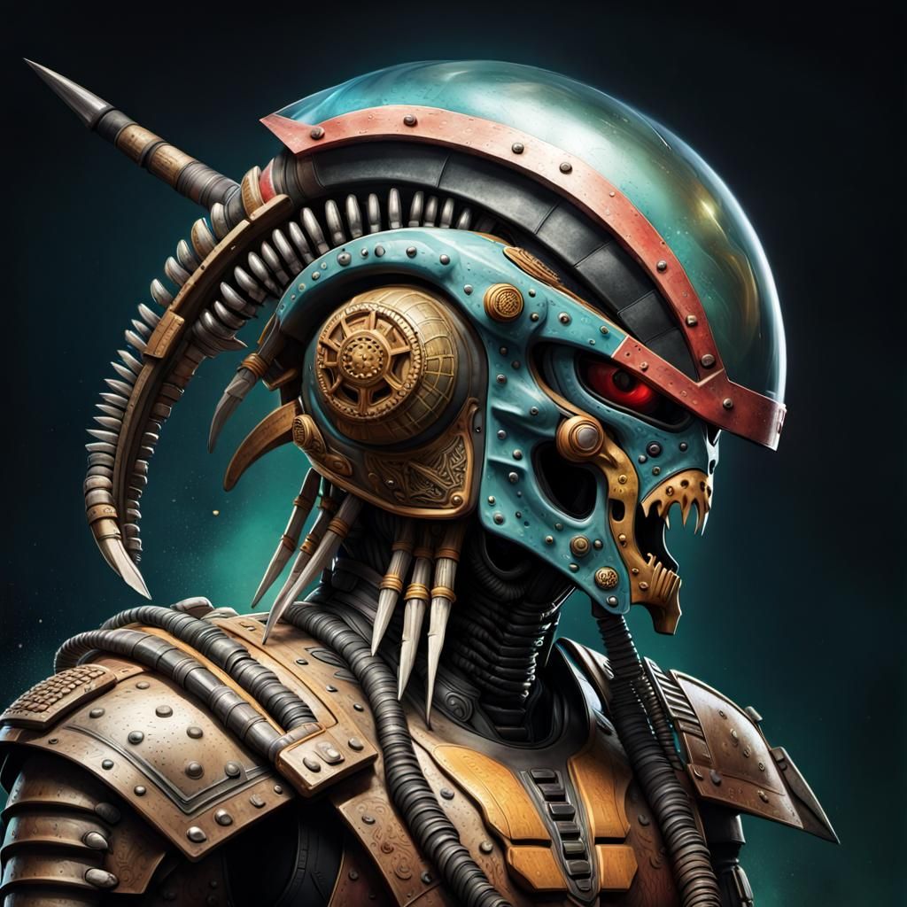 Alien Predator in Tenochtitlan City Helmet