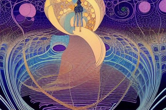 Time Traveler in Classic Illustration Style