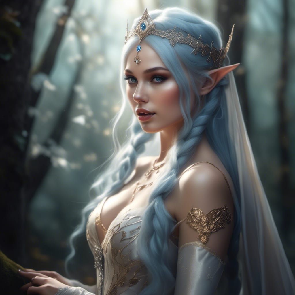 Beautiful Elf Portrait in Ethereal Fantasy Style