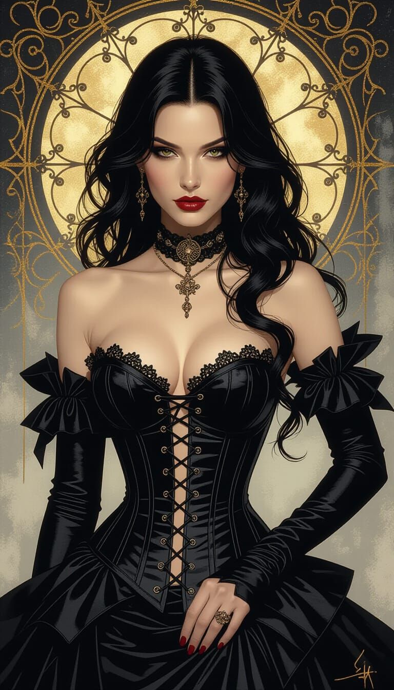 Gothic Musician Portrait with Dynamic Lighting