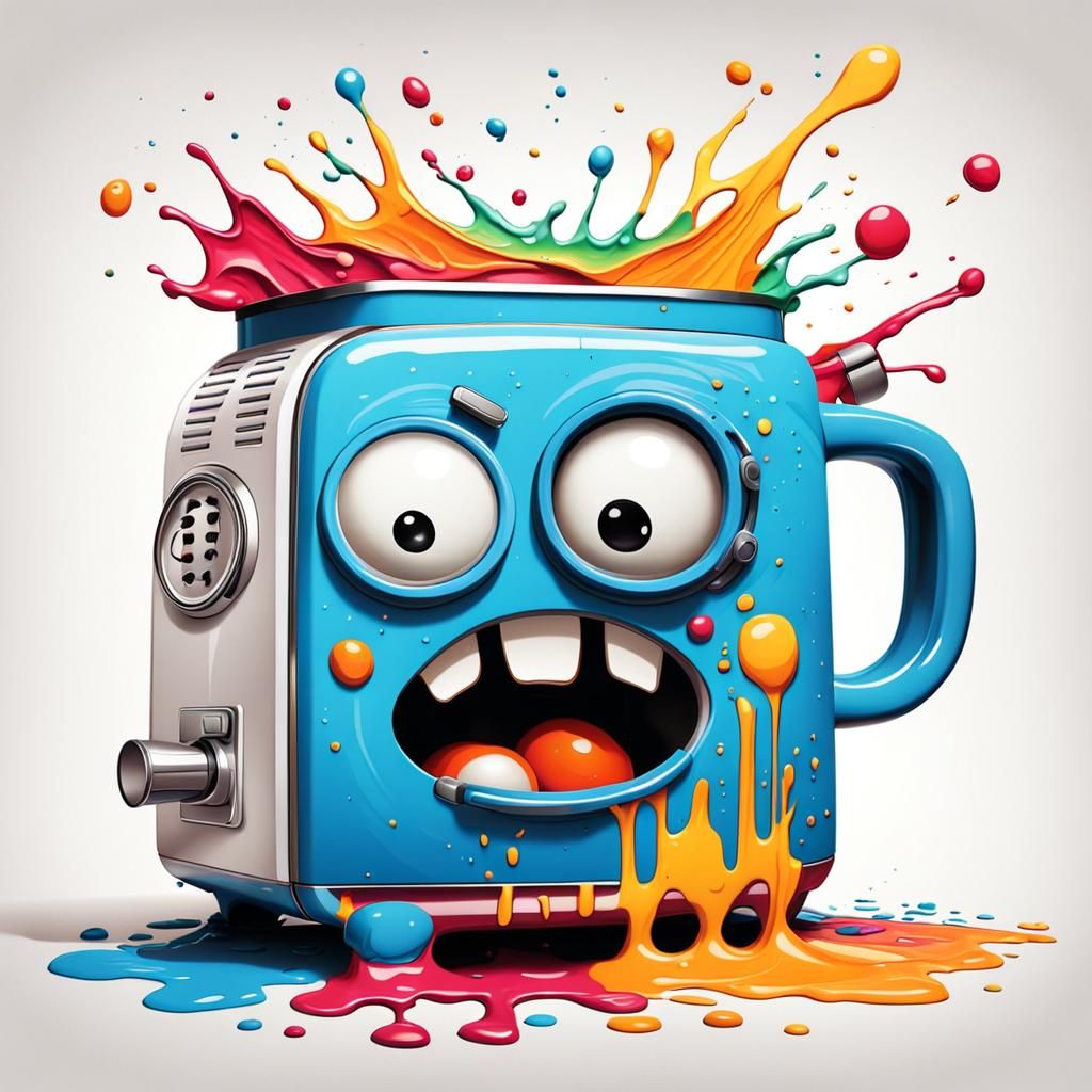 Whimsical Household Objects in Graffiti Art Style