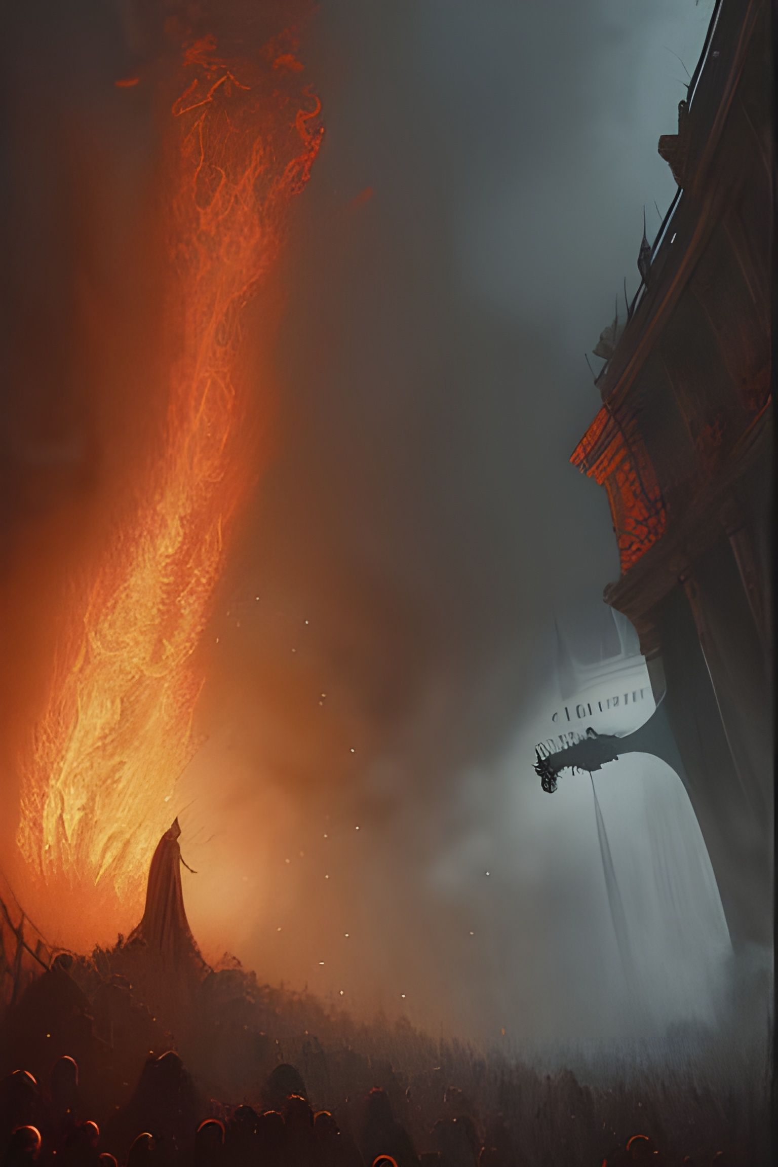 Fire Magician in New York: Detailed Matte Painting