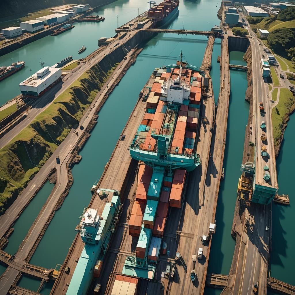 Panama Canal: Engineering Marvel in Digital Art