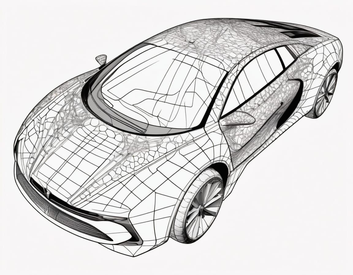 Minimalist Single-Line Car Concept Art