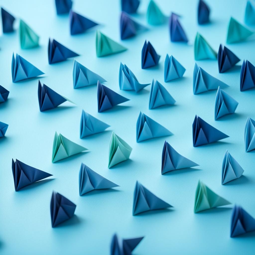 Origami Paper Folds Papercraft in 8K