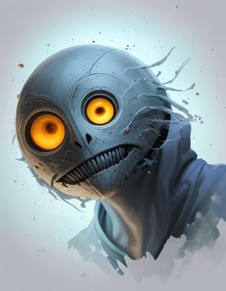 Hooded Alien Creature in Painterly Style