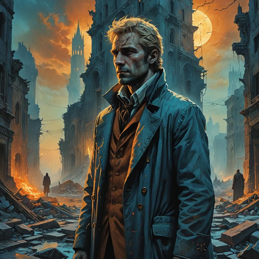 John Constantine in Mystical City, Dark Fantasy Art