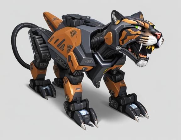 Robotic Cougar Cat Mecha: Feline Zoid Robot