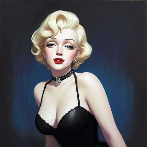 Marilyn Monroe Portrait in Oil Paint