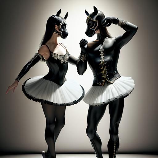 Ballet Troupe in Leather Horse Masks: Spooky Elegance