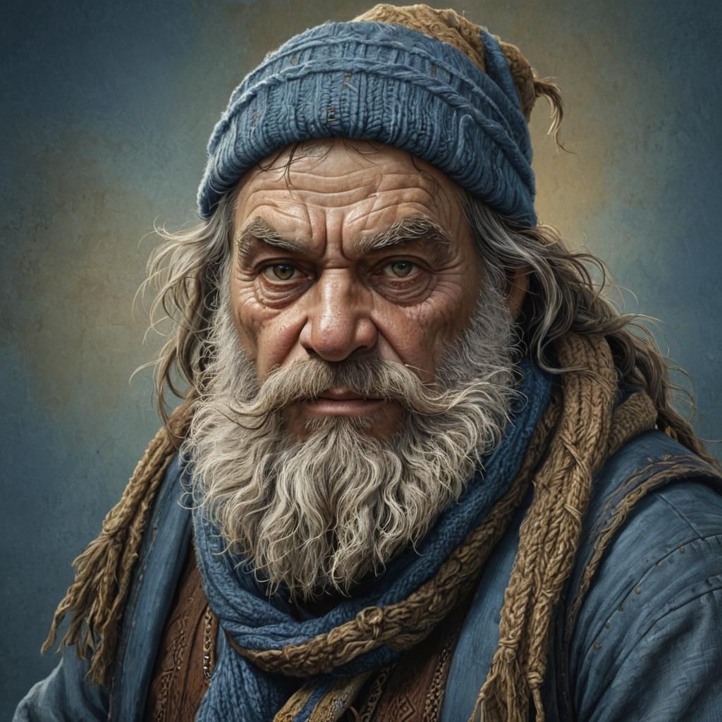 Dwarf Evoker Portrait in the Style of Gustave Doré