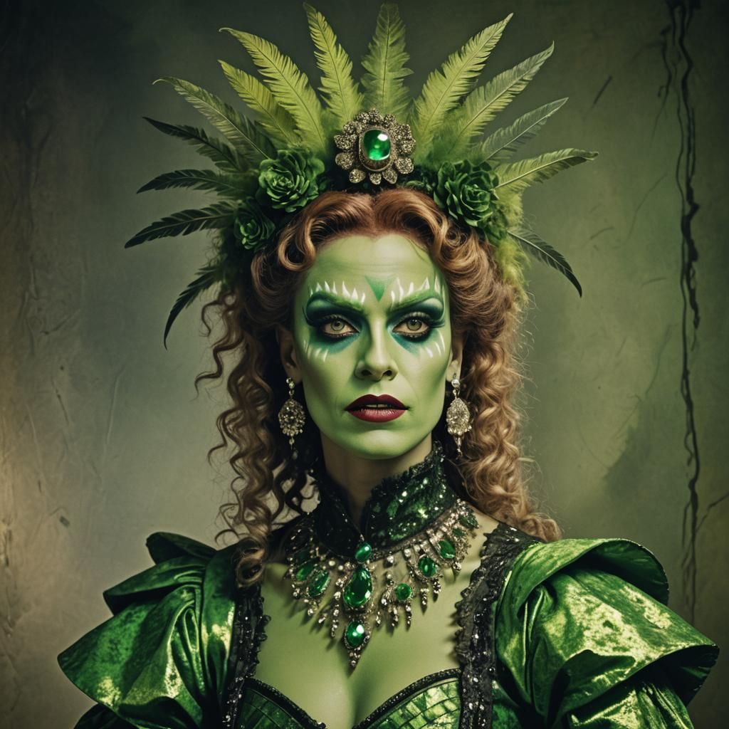 Envy as Drag Queen in Rembrandt Style