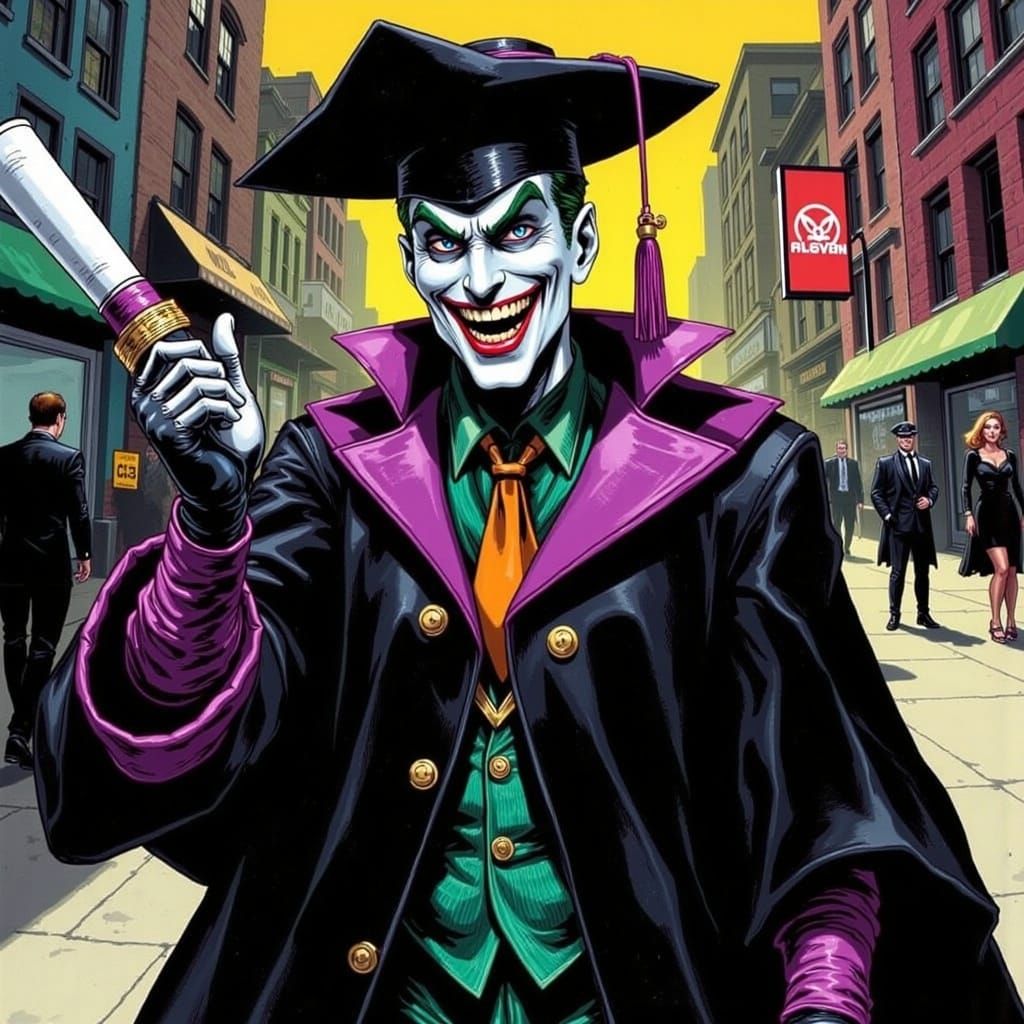 Joker Graduates in Silver Age Comic Style