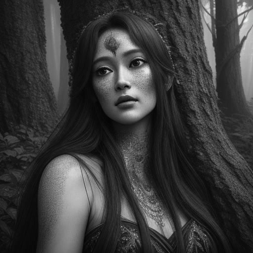 Mystical Forest Twilight: Delicate Charcoal Drawing