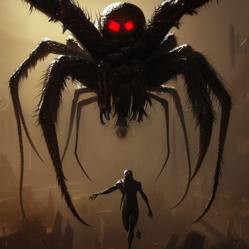 Man-Spider Dark Fantasy Concept Art