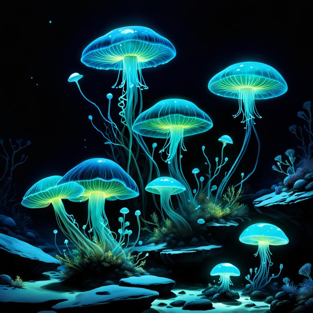 Bioluminescent Memories: Ethereal Glowing Visions