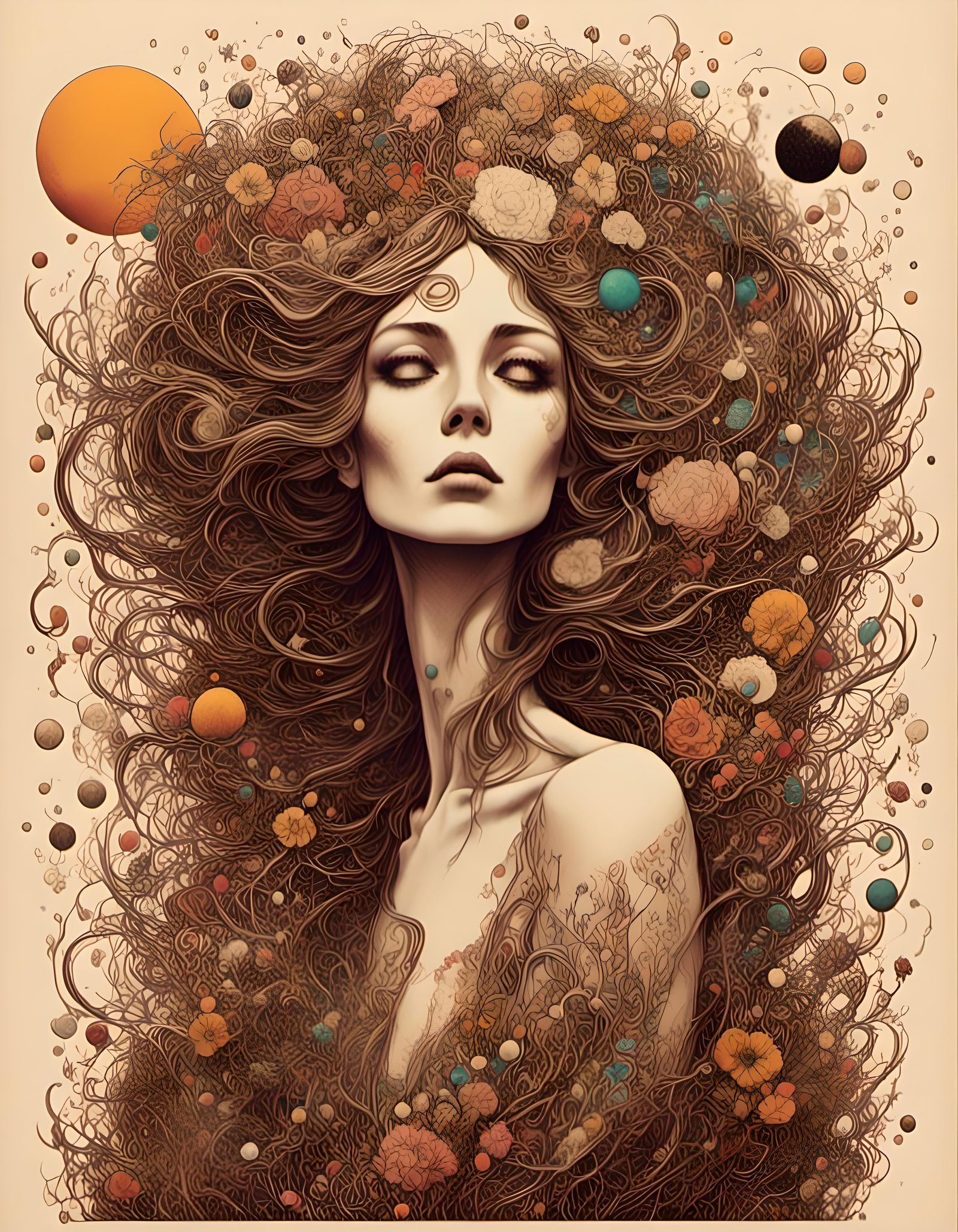 Vibrant 70s Retro Scene with Bold Colors