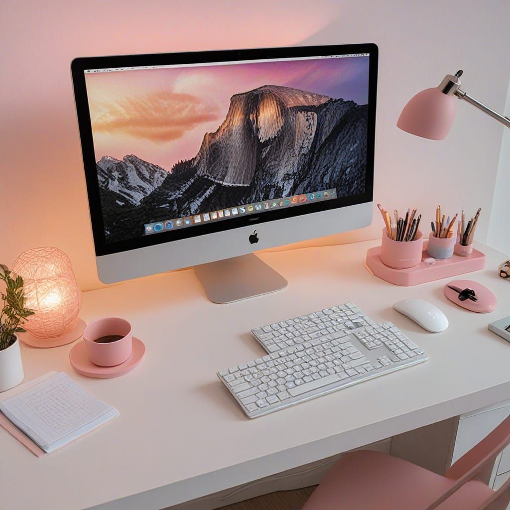 Sleek Trading Setup with Dual Monitors and Mechanical Keyboa...