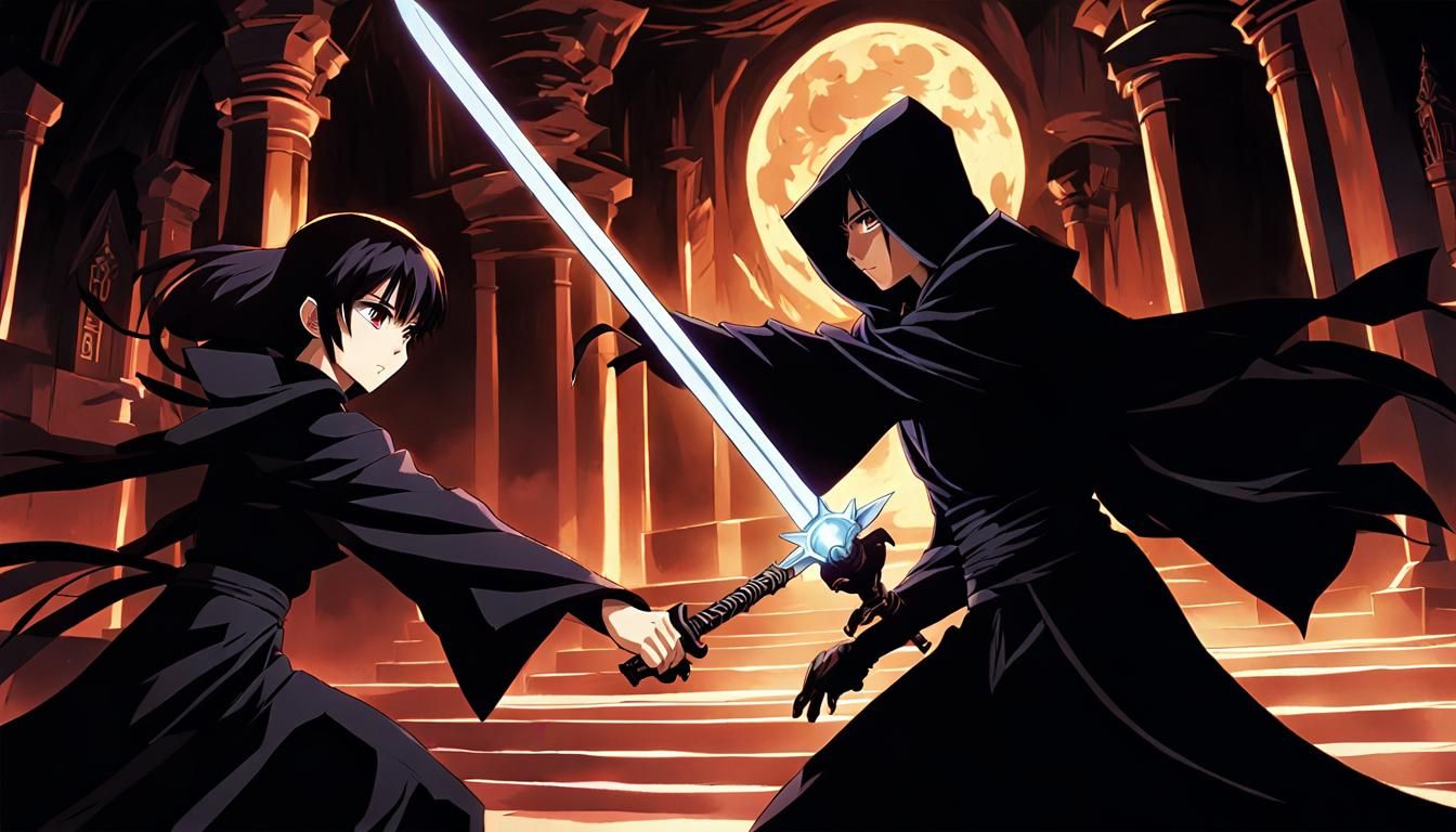 Jiraiya and Seiji duelling in the Temple of Artemis 1 - anime