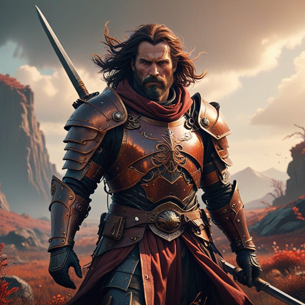 Majestic Cavalier Guardian in Radiant Armor, Inspired by Sim...