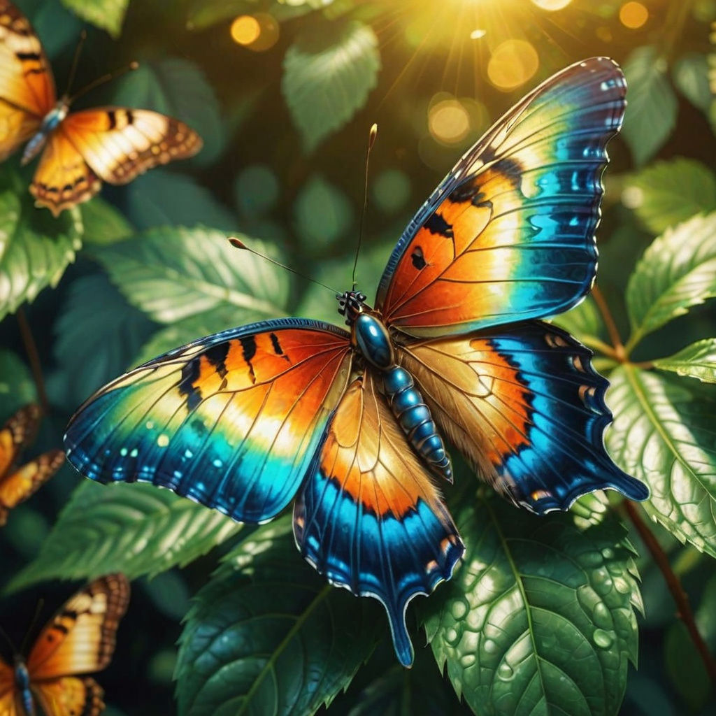 Viridescent Butterfly Shimmers in Macro Photography