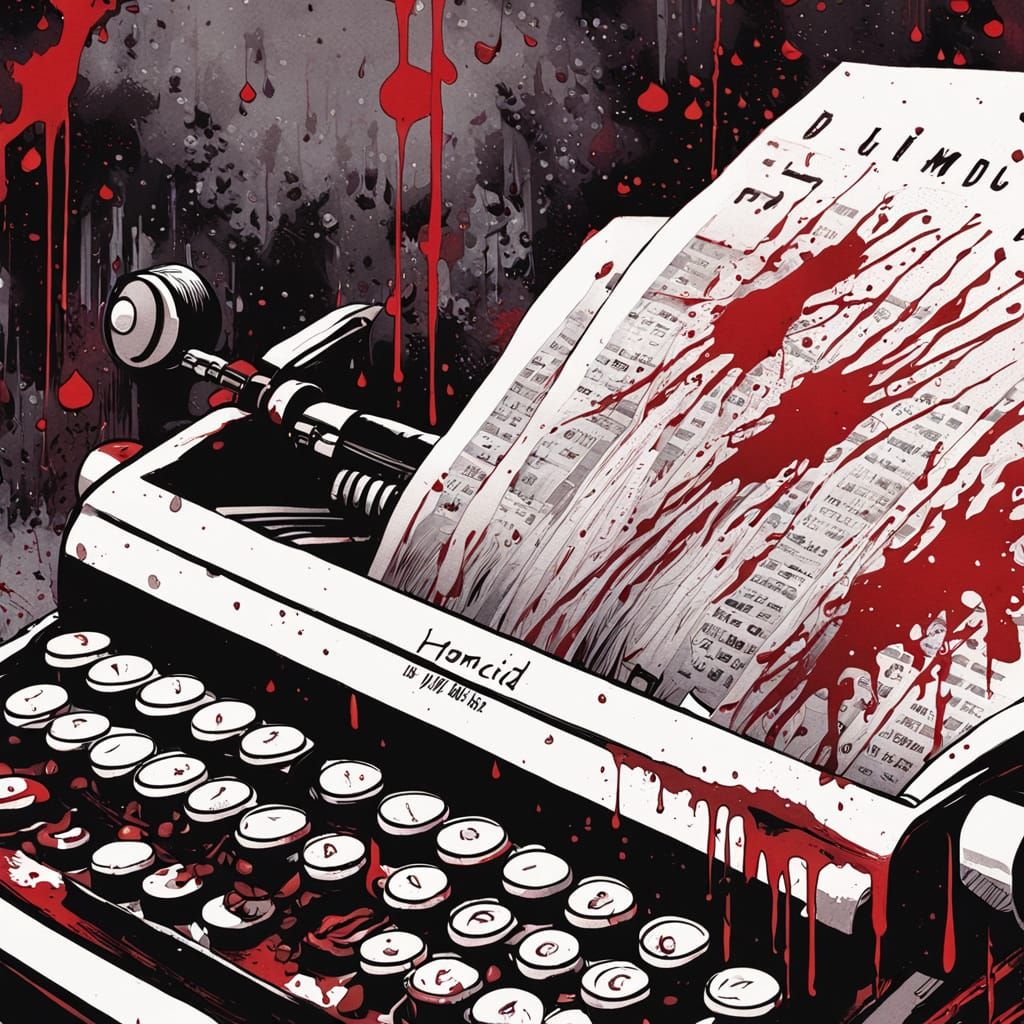 HOMICIDIO: Graphic Novel Art with Blood Splatters