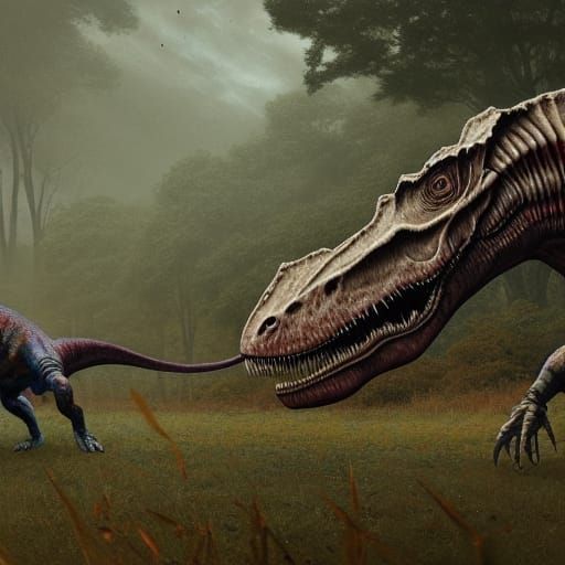 Jurassic Circus Nightmare Landscape in Hyperrealism