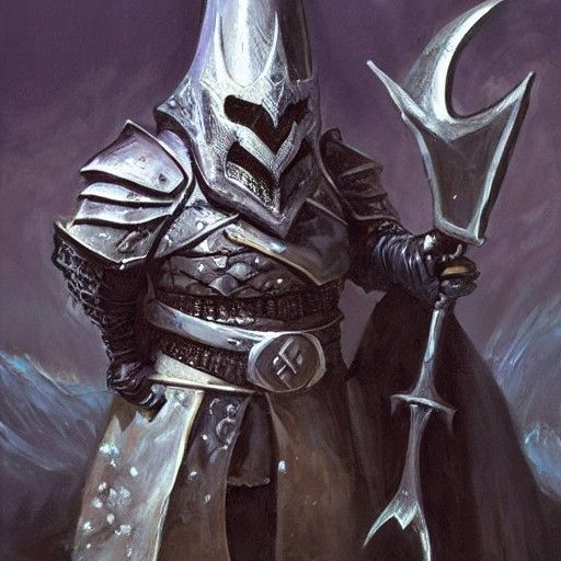 Evil Gnome Eldritch Knight in Oil Painting Style