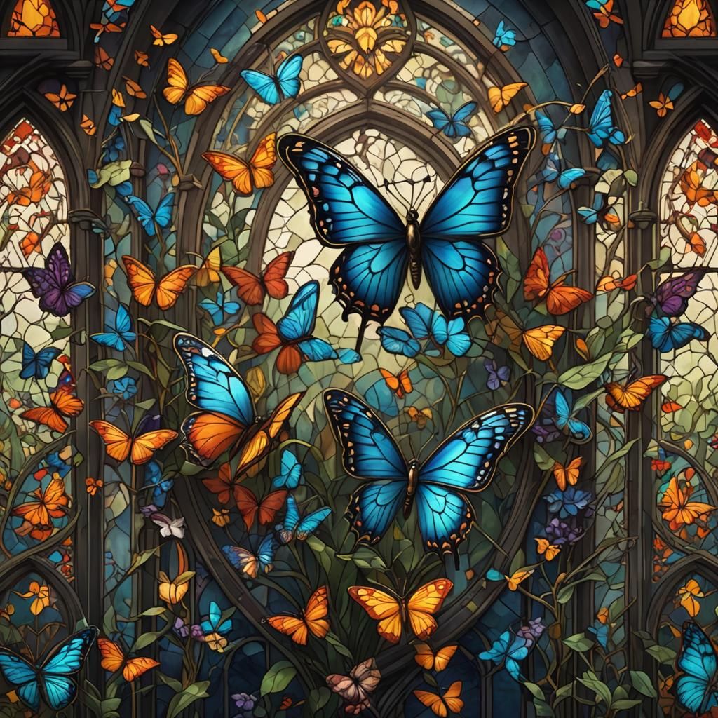 Stained Glass Butterfly Concept Art