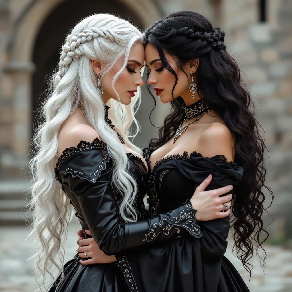 Romantic Medieval Fantasy Women in Castle Setting