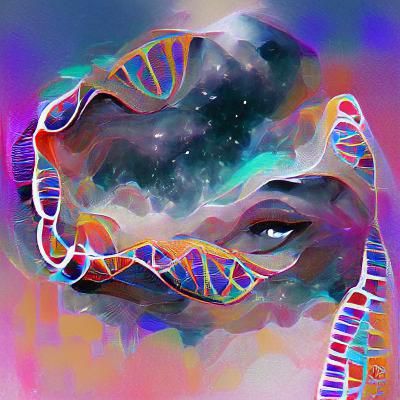 Cosmic DNA Digital Illustration