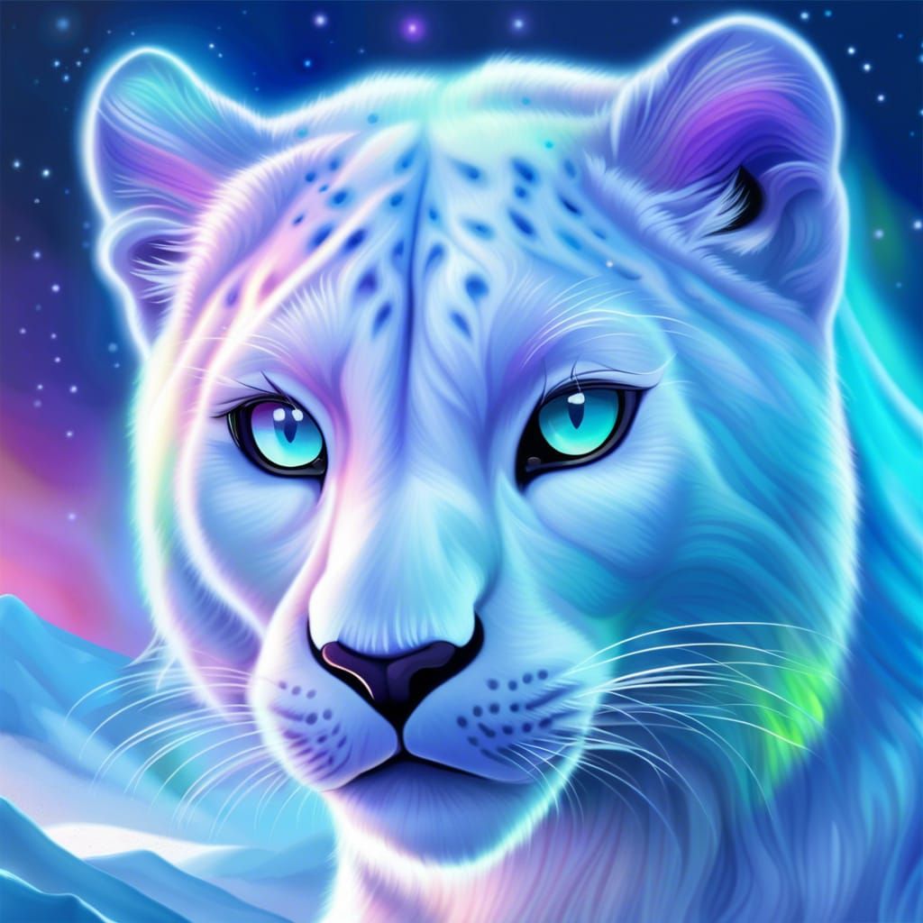 Aurora Borealis Panther with Blue Eyes