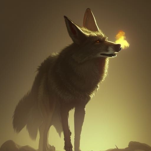 Evil Coyote Smoking: A Dark Fantasy Concept