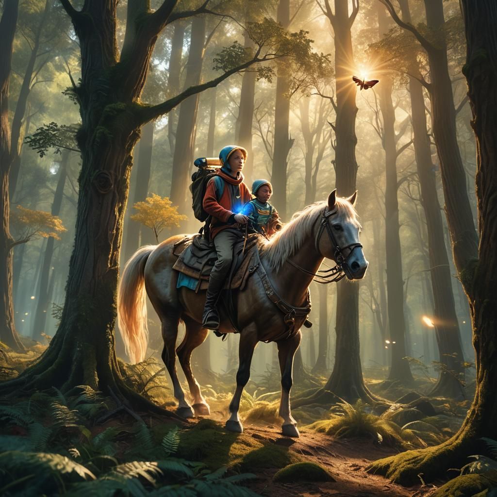 E.T. Rides a Horse Through Mystical Forest