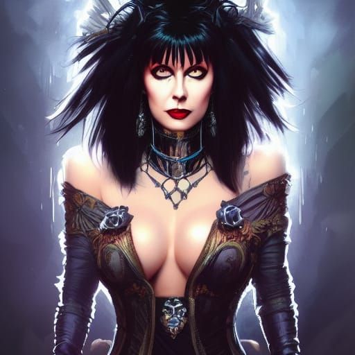 Elvira Mistress of the Dark Portrait - Artstation Style