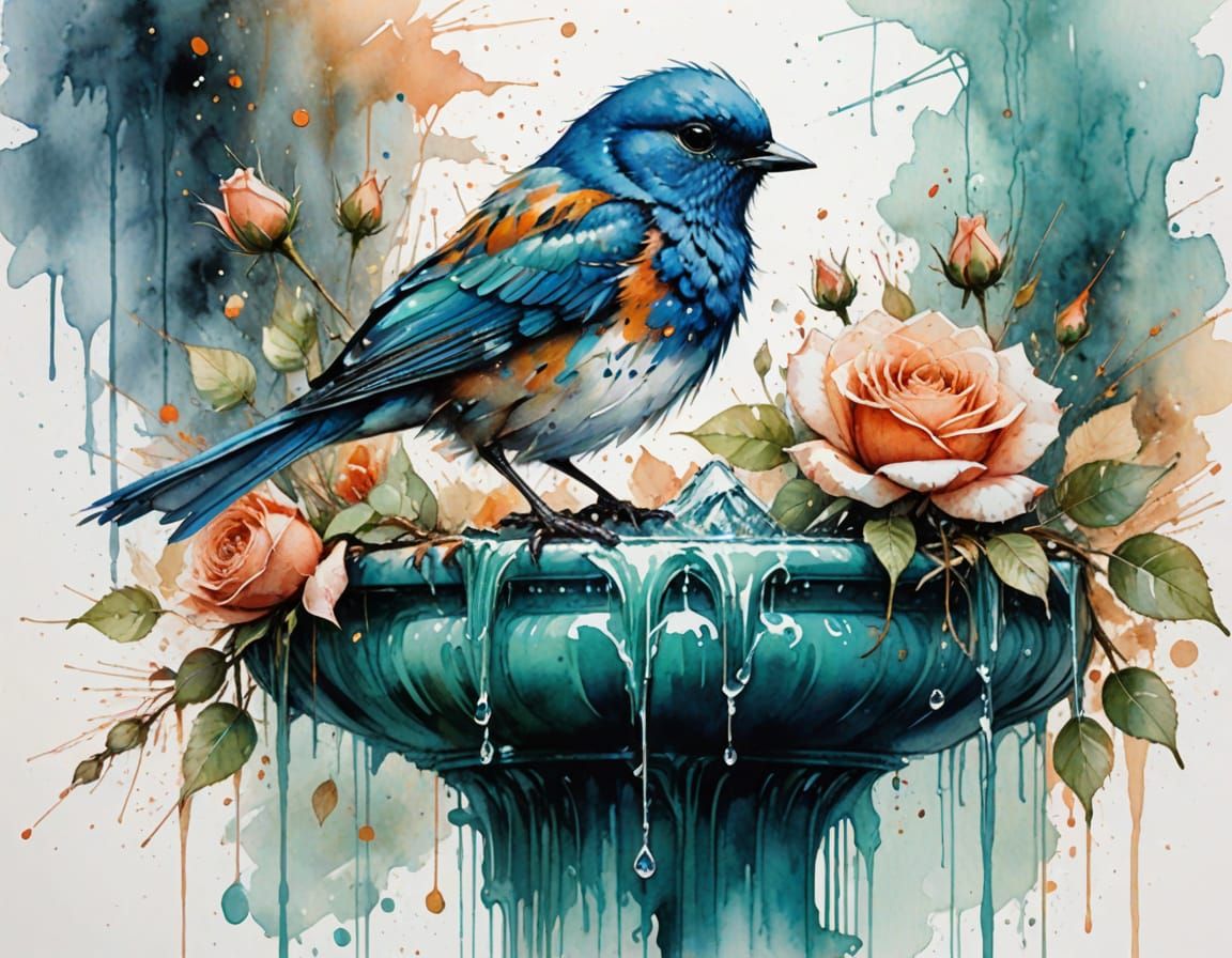 Enchanted Blue Bird at Golden Hour