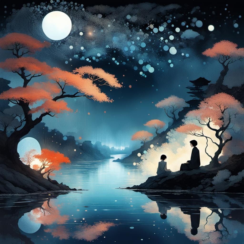 Opalescent Galaxies: Abstract Fluid Art