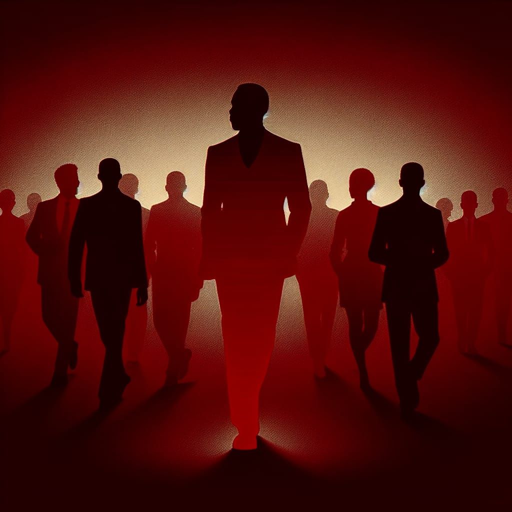 Silhouette of Wealthy Man in Red Light