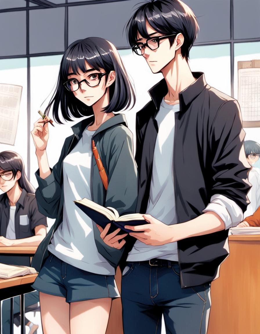 Vibrant Manhwa-Style Book Cover with School Setting