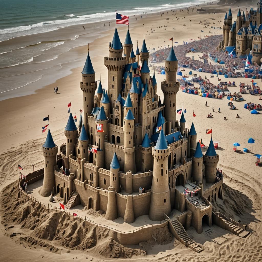 Beachside Kingdom: A Hyperrealistic Sandcastle