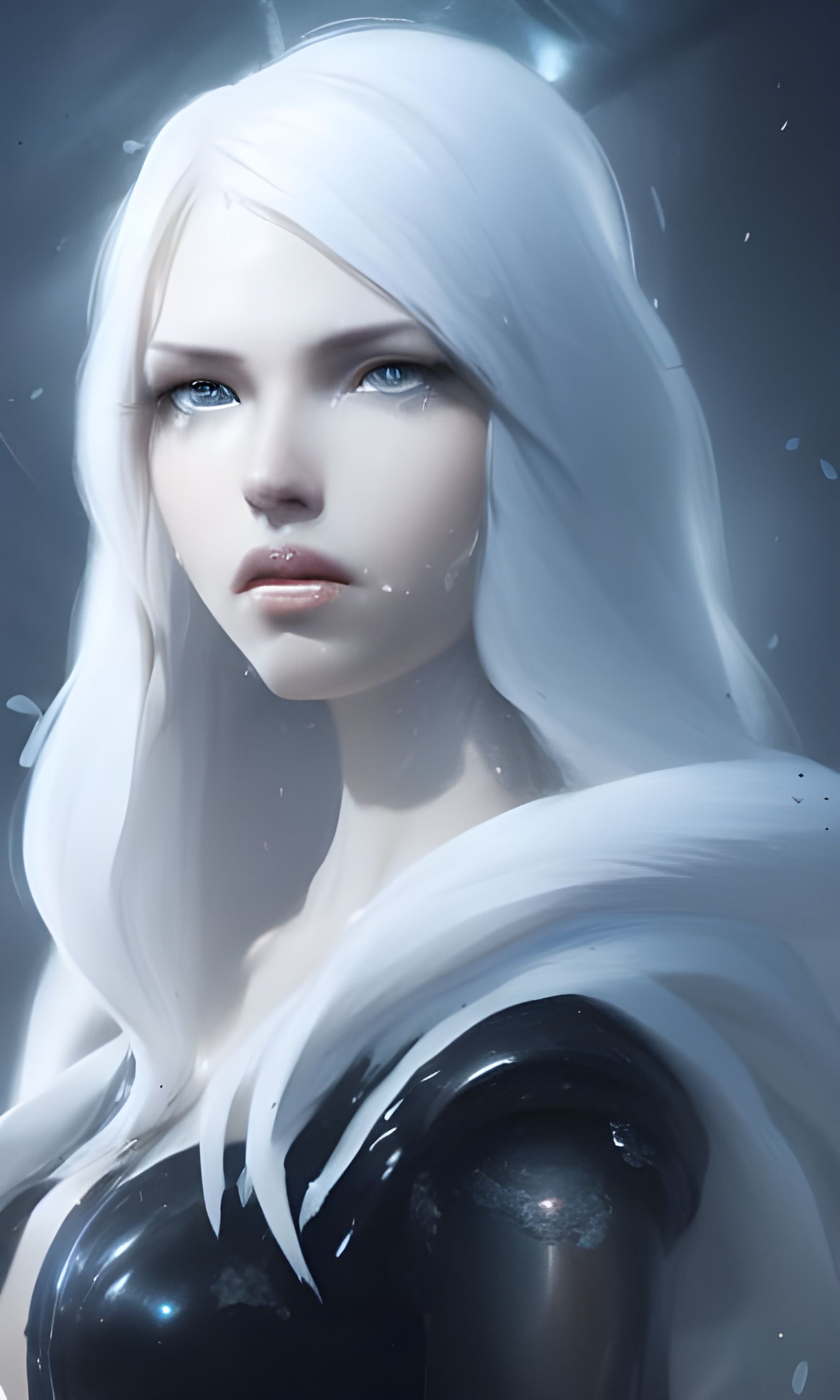 Icy Portrait of a Woman with Golden Eyes
