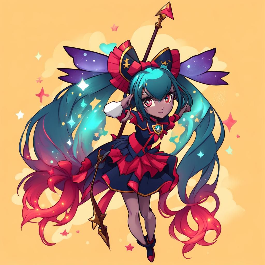 Magical Girl Character in Light Style