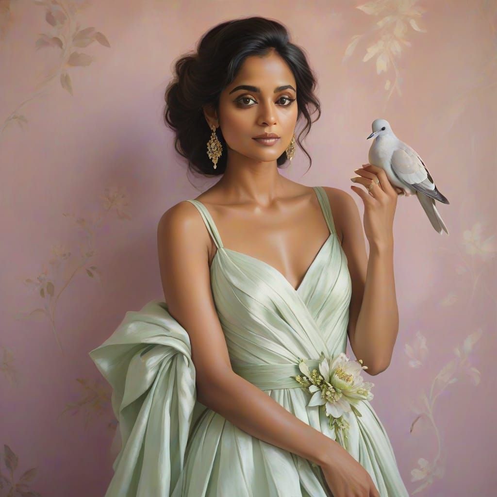 Parminder Nagra as Venus in Semi-Realism Painting
