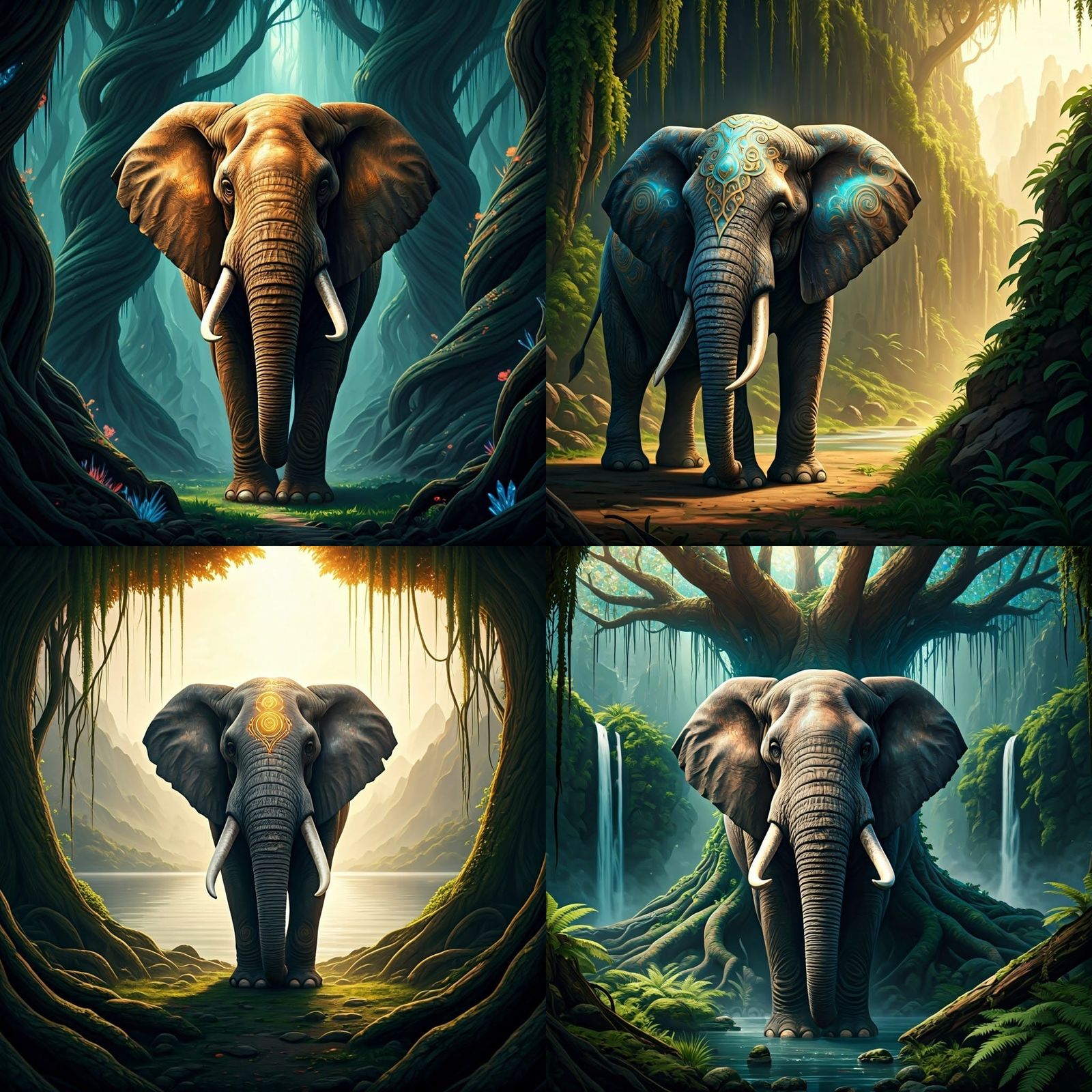 Fantastical Elephant in Detailed Matte Painting
